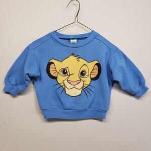 Disney Baby Lion King Sweatshirt Blue Toddler 3/6M Simba Graphic Pullover Knit